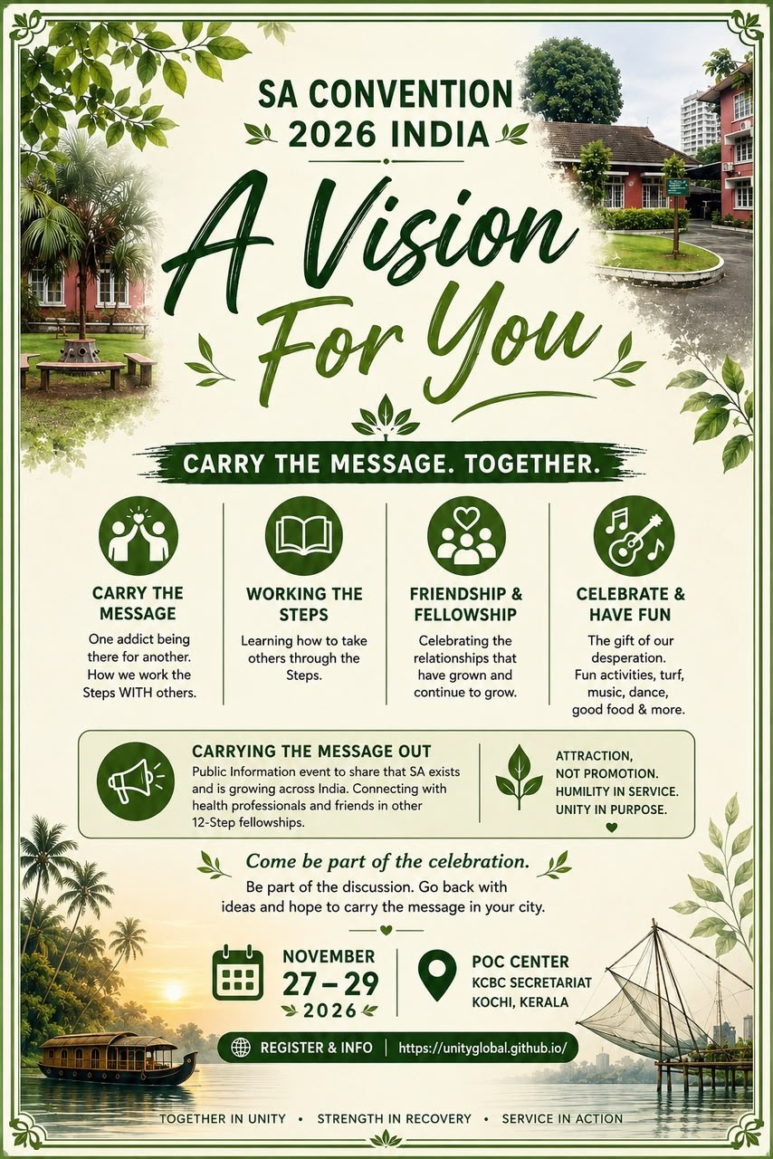 SA Convention 2026 India: A Vision For You, 27–29 November 2026 at POC Center, KCBC Secretariat, Kochi, Kerala